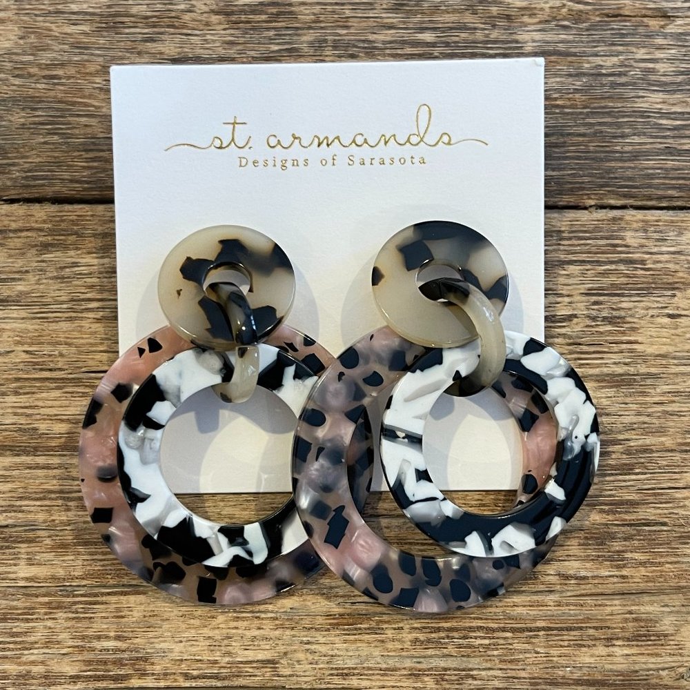 Layered Multi-Color Circle Earrings